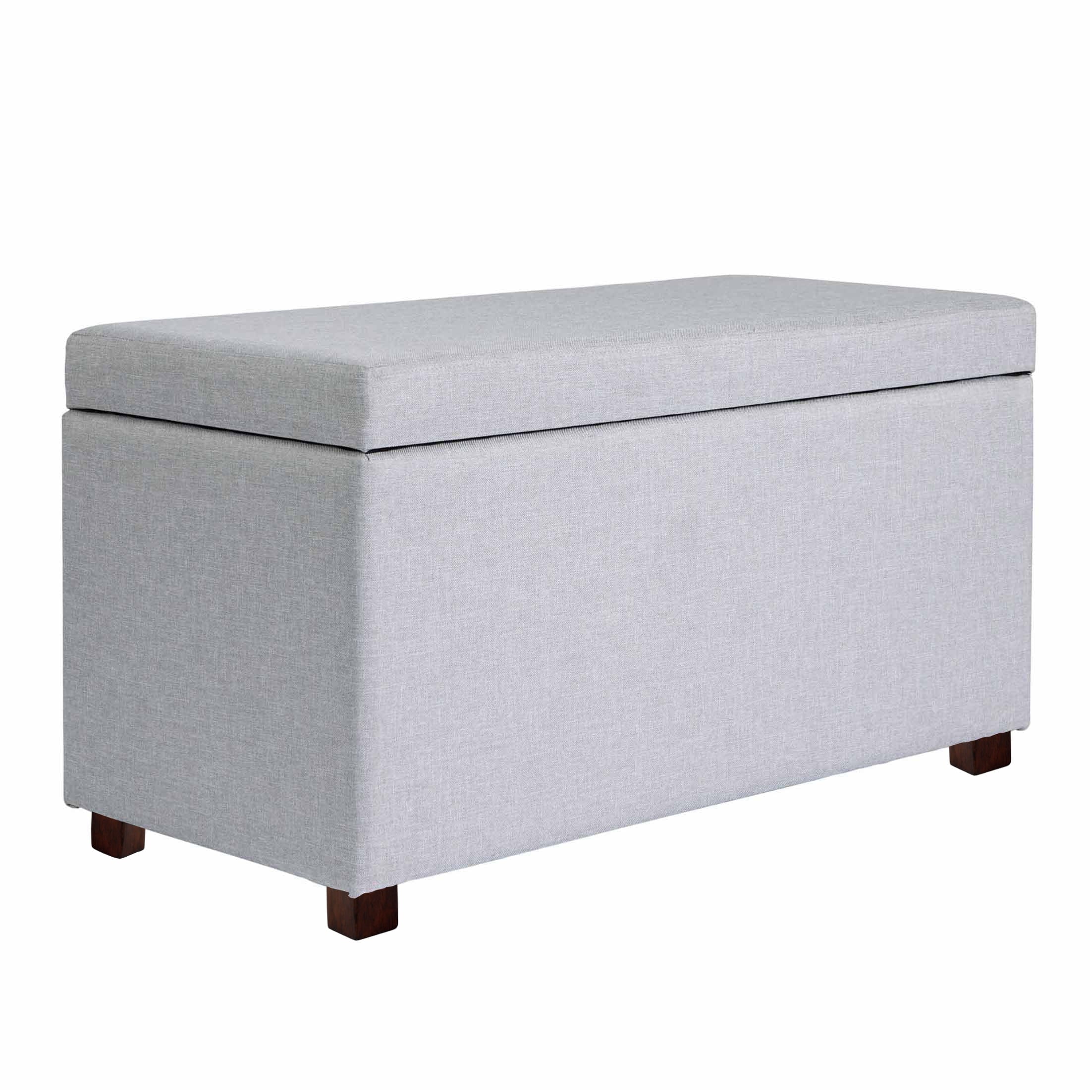  30" Hinged Storage Ottoman, Gray