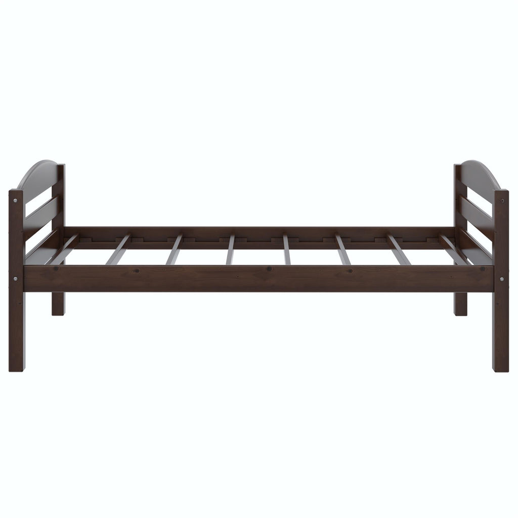  Leighton Solid Wood Twin-over-Twin Convertible Bunk Bed, Mocha