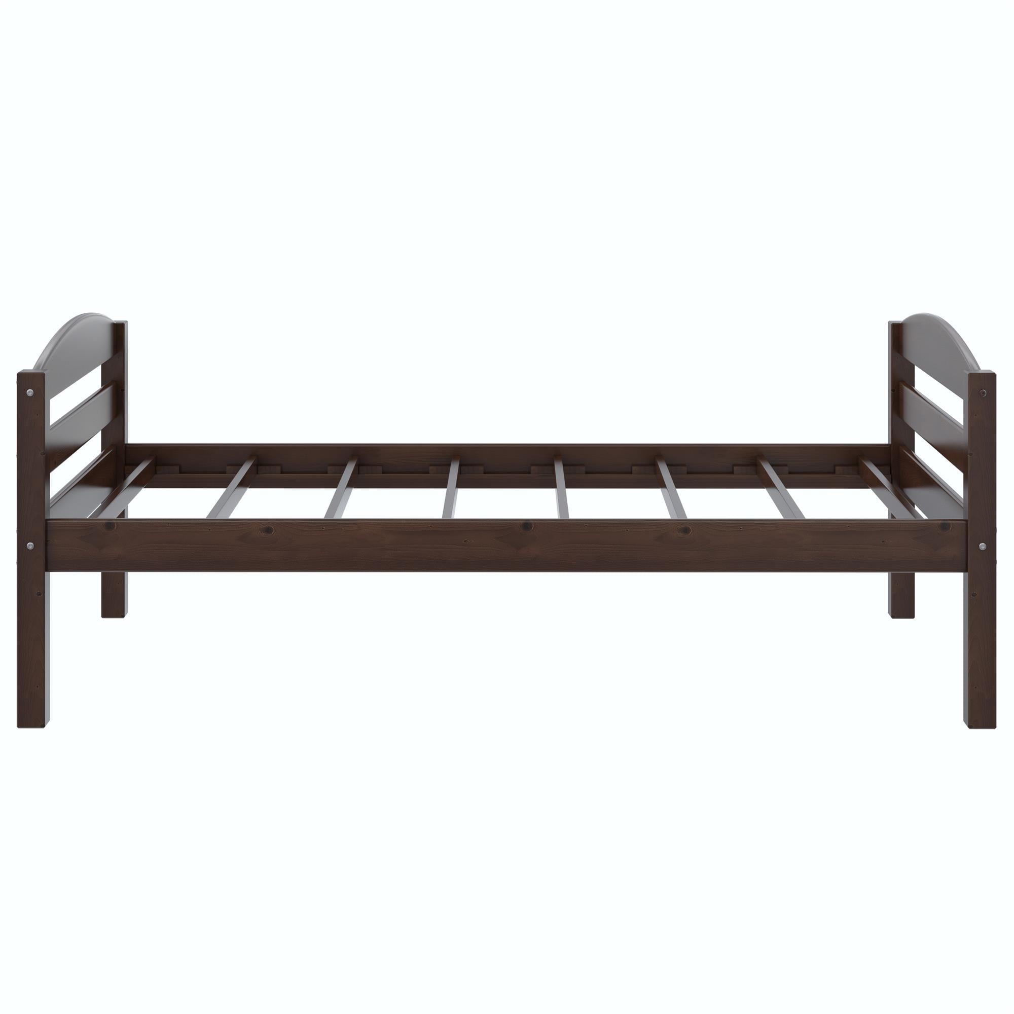  Leighton Solid Wood Twin-over-Twin Convertible Bunk Bed, Mocha