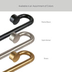  1" Brass Swooping Adjustable Single Curtain Rod, 32-120"