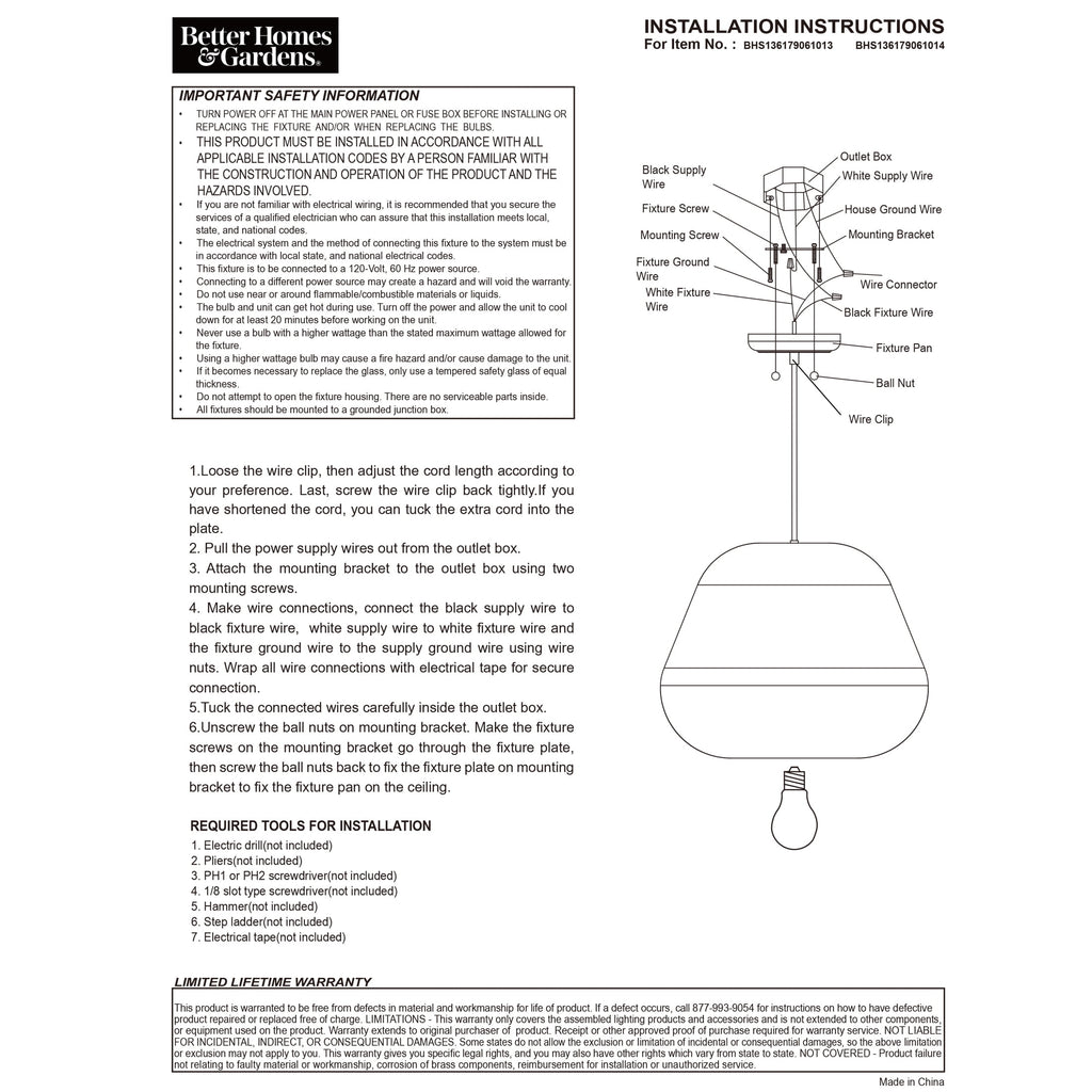  50" Natural Woven Pendant LED A19 1-Light Bulb 8W(60W Equiv), Matte Black