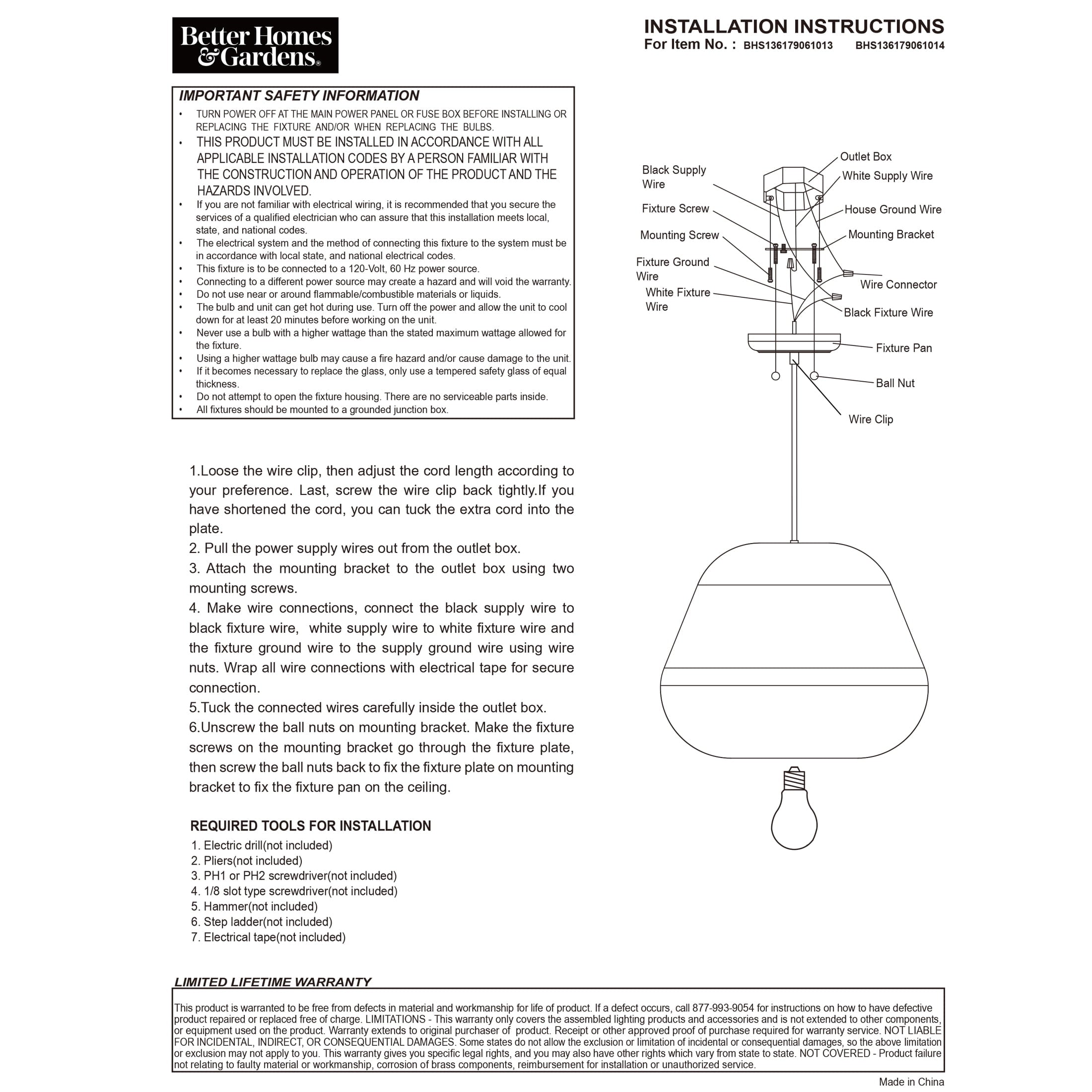  50" Natural Woven Pendant LED A19 1-Light Bulb 8W(60W Equiv), Matte Black