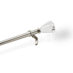  Clear Fluted 1" Single Curtain Rod, 42"-120",  Nickel