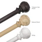  1 in. Natural Wood Poly Single Curtain Rod, 42-120"