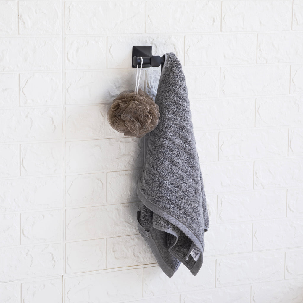  Steel Wall Mount 5PC Bath Hardware and Towel Holder Set Matte Black, Horizontal Orientation