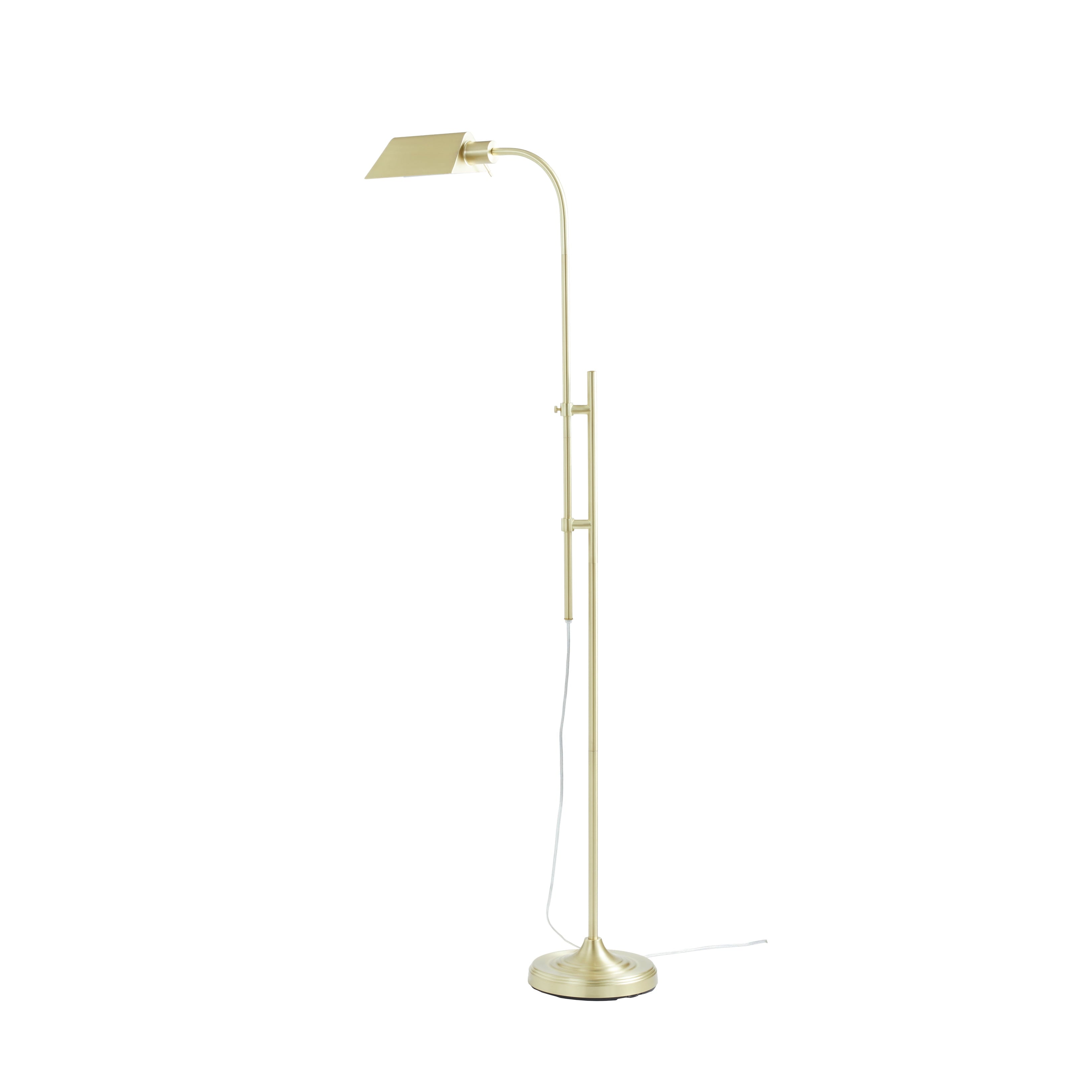  1-Light Modern Adjustable Brass Floor Lamp Gold