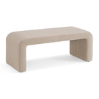  Juliet 44.50" Velvet Waterfall Bench, Beige