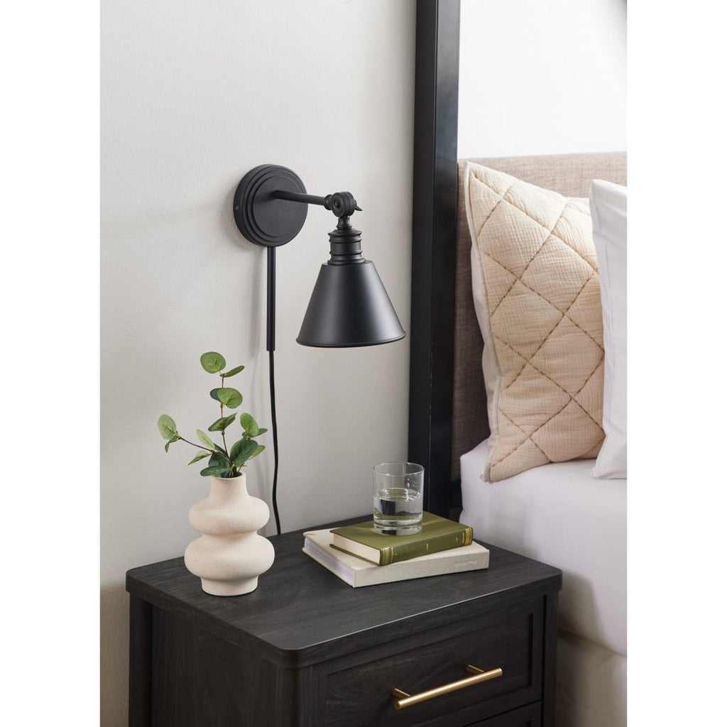  6" Craftsman Dimmable 1-Light Black Wall Sconce, Suitable for Living Rooms, Dining Rooms, Bedrooms