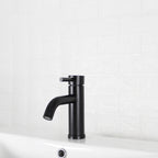  Elmont Single Handle Bathroom Sink Faucet, Matte Black, Includes Push Pop-Up Drain