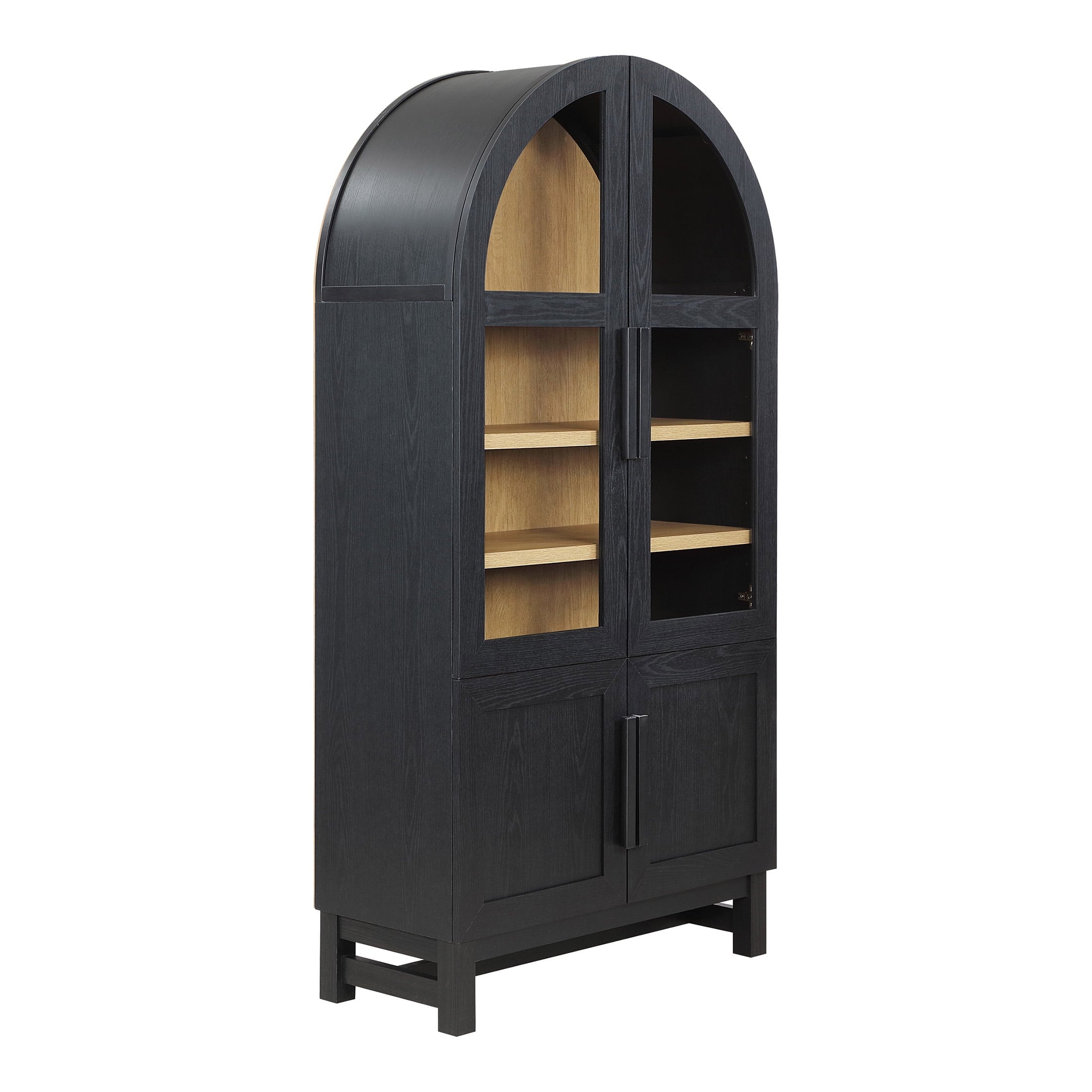  Juliet Kitchen Rounded Arch Cabinet, Rich Black