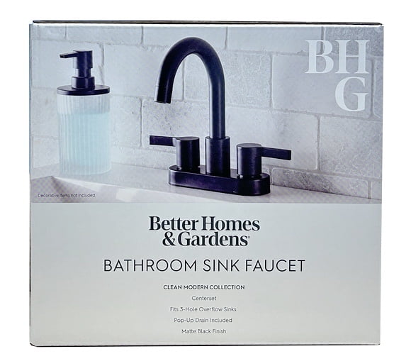  Clean Modern 4" Centerset Bathroom Faucet in Matte Black