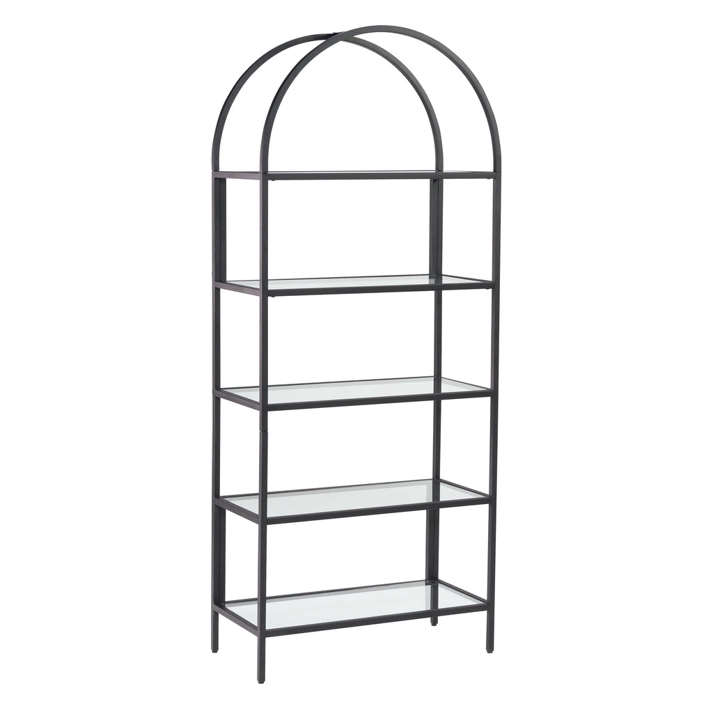  Nola Arch Bookshelf, Black Finish