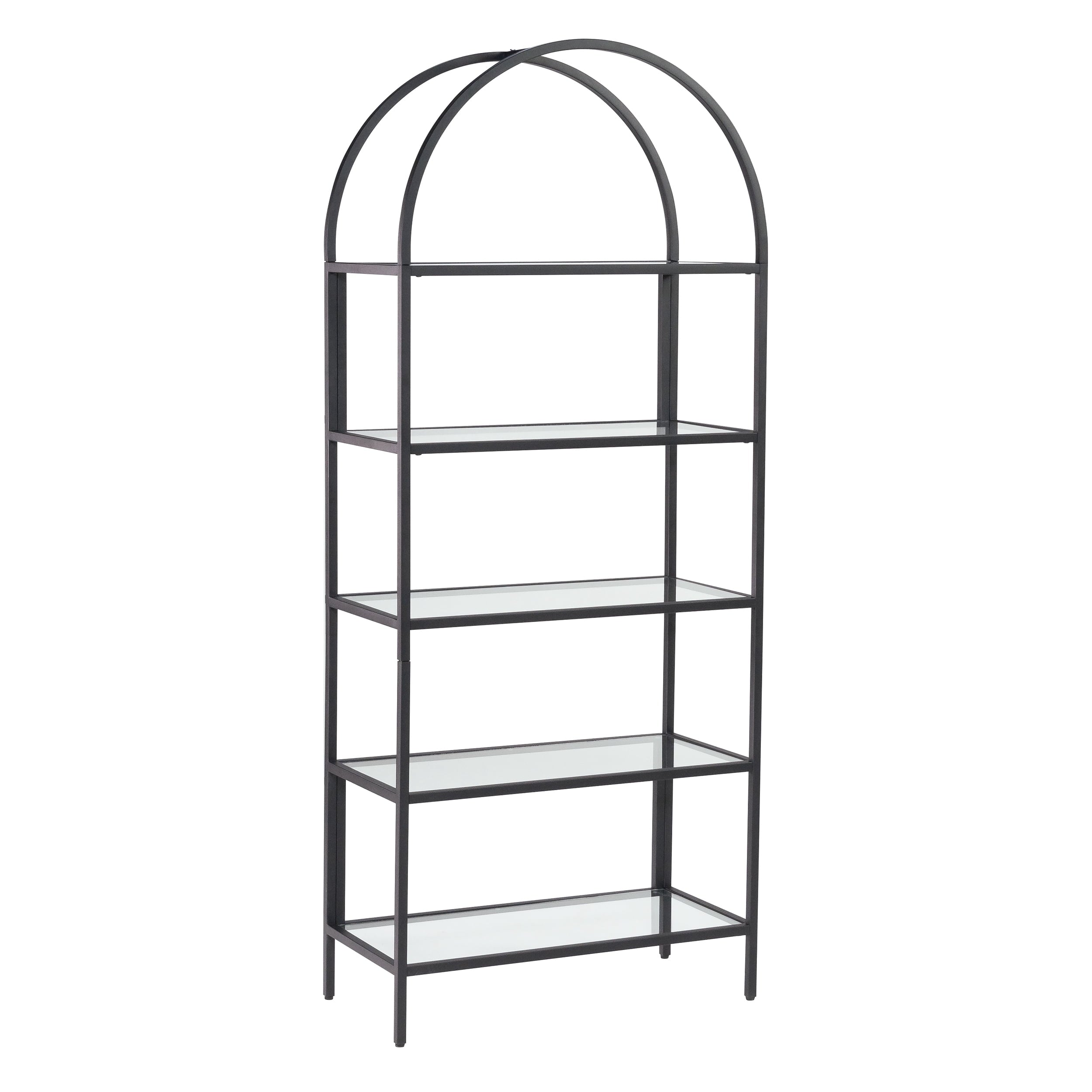  Nola Arch Bookshelf, Black Finish