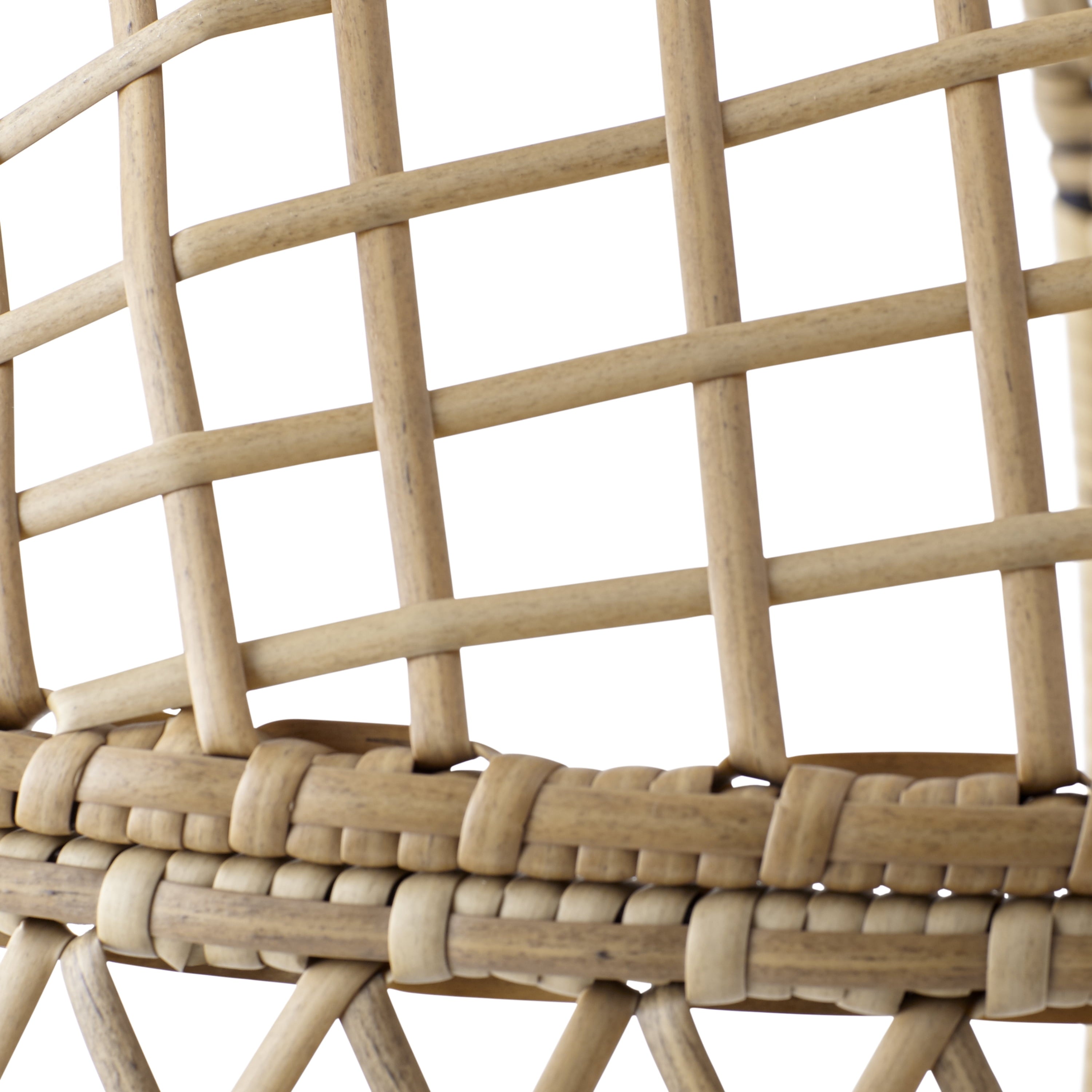  Ventura Boho Outdoor Wicker Stationary Kid's Egg Chair, Tan