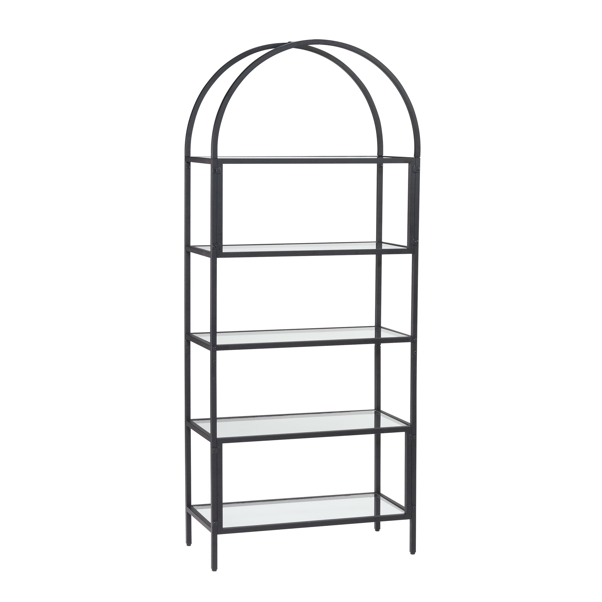  Nola Arch Bookshelf, Black Finish