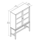  Ezra China Cabinet, Light Honey Finish and Black Stand