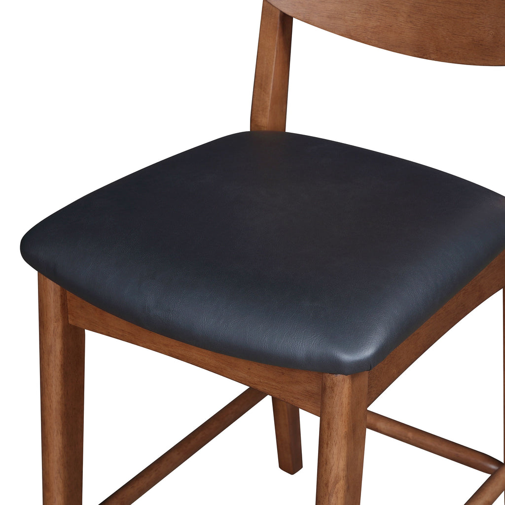  Greyson Counter Height Stools, Black Faux Leather Seat, Set of 2