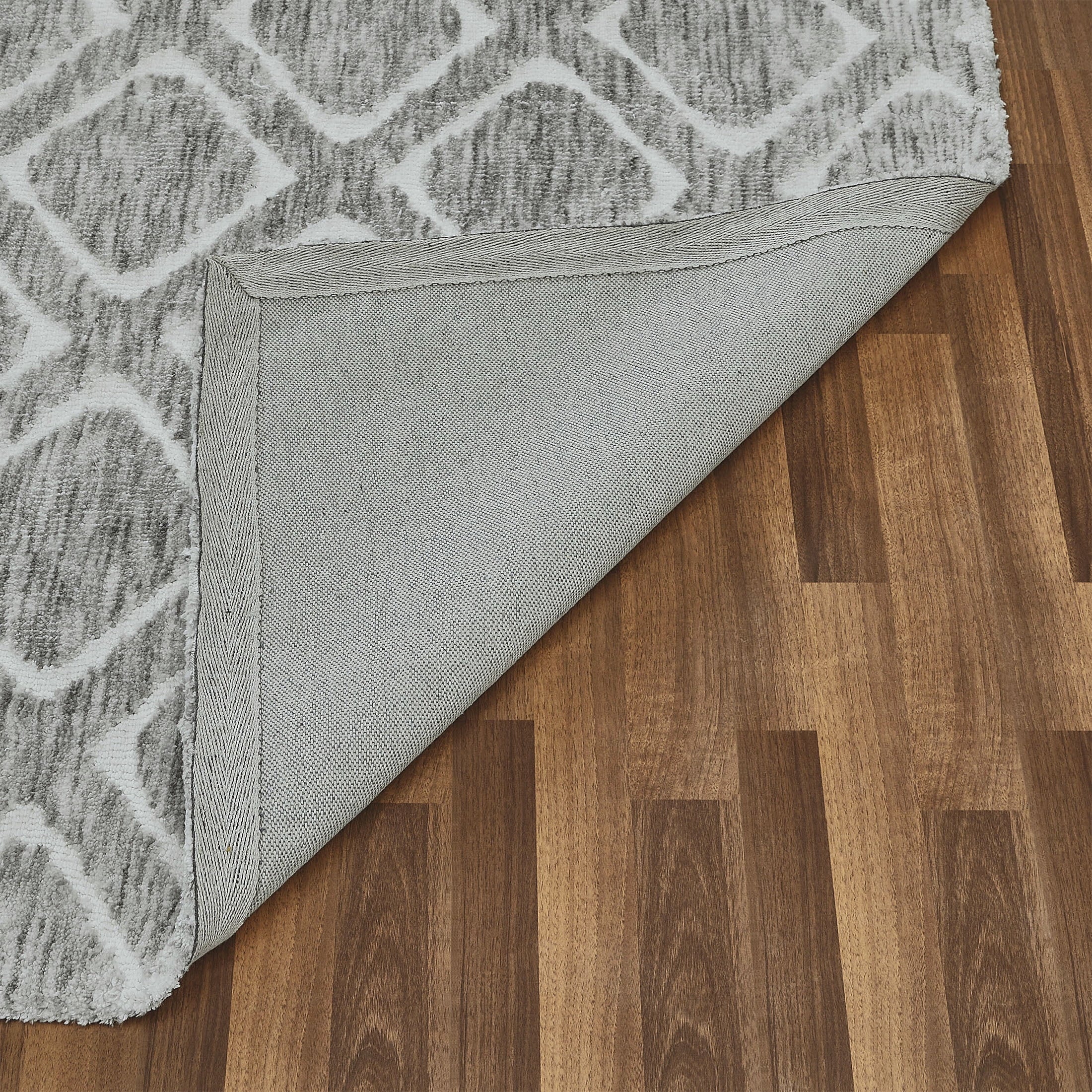  Tufted Diamond Indoor Area Rug, Grey, 5' x 7'