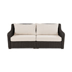  Bellamy Sofa, Dark Brown Wicker/Cream Cushions