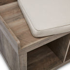  3-Cube Storage Bench, Rustic Gray