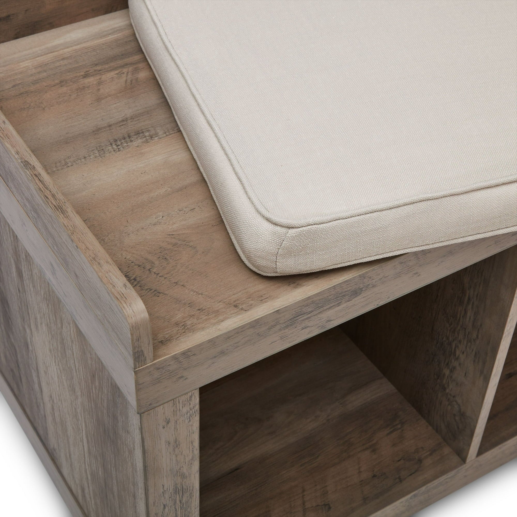  3-Cube Storage Bench, Rustic Gray