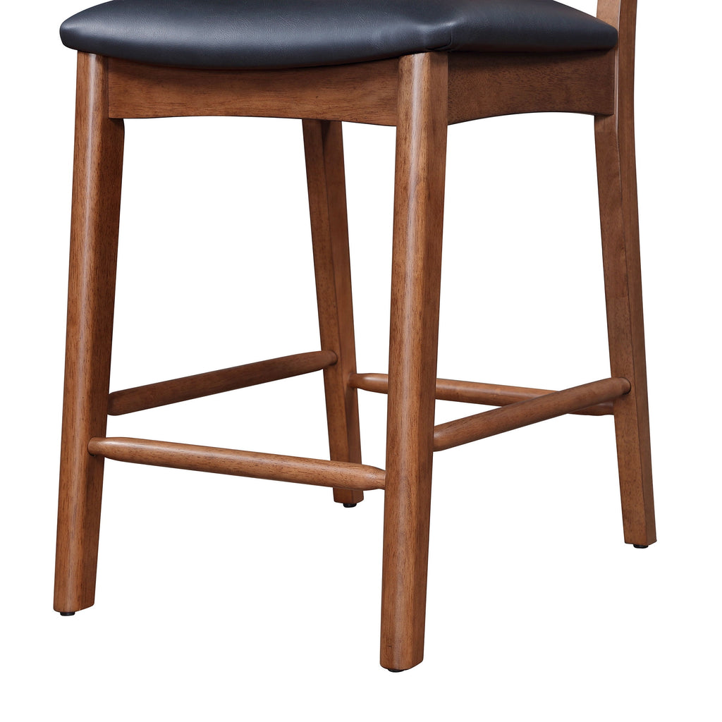  Greyson Counter Height Stools, Black Faux Leather Seat, Set of 2
