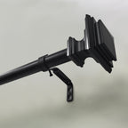  1� Metal Square Single Curtain Rod, Matte Black, 42-120�
