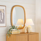  Soft Organic Wood Frame Wall Mirror, 24x30 Inch, Natural
