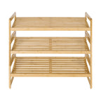  Bamboo 3-Tier Shoe Rack, Holds 9 Pairs