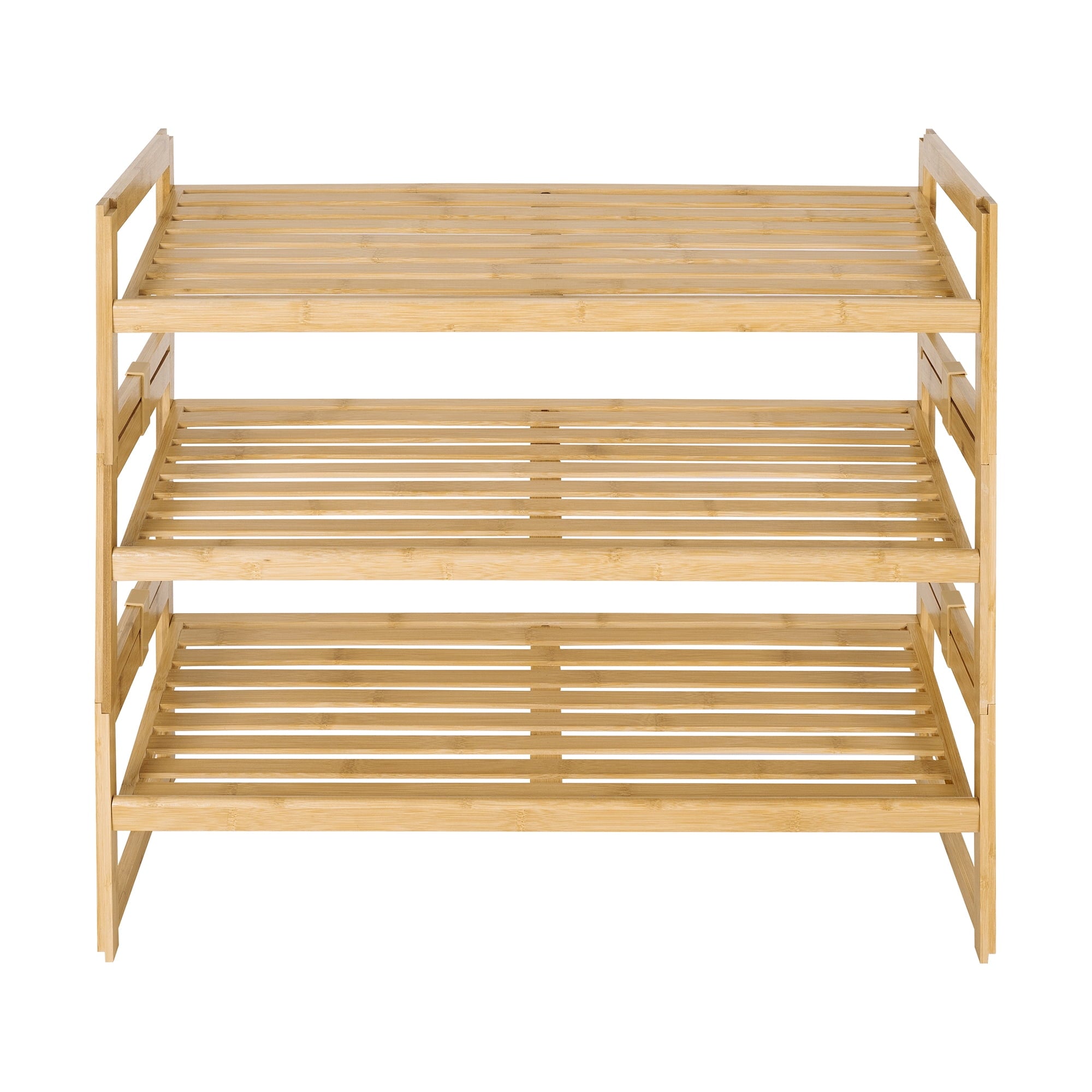  Bamboo 3-Tier Shoe Rack, Holds 9 Pairs