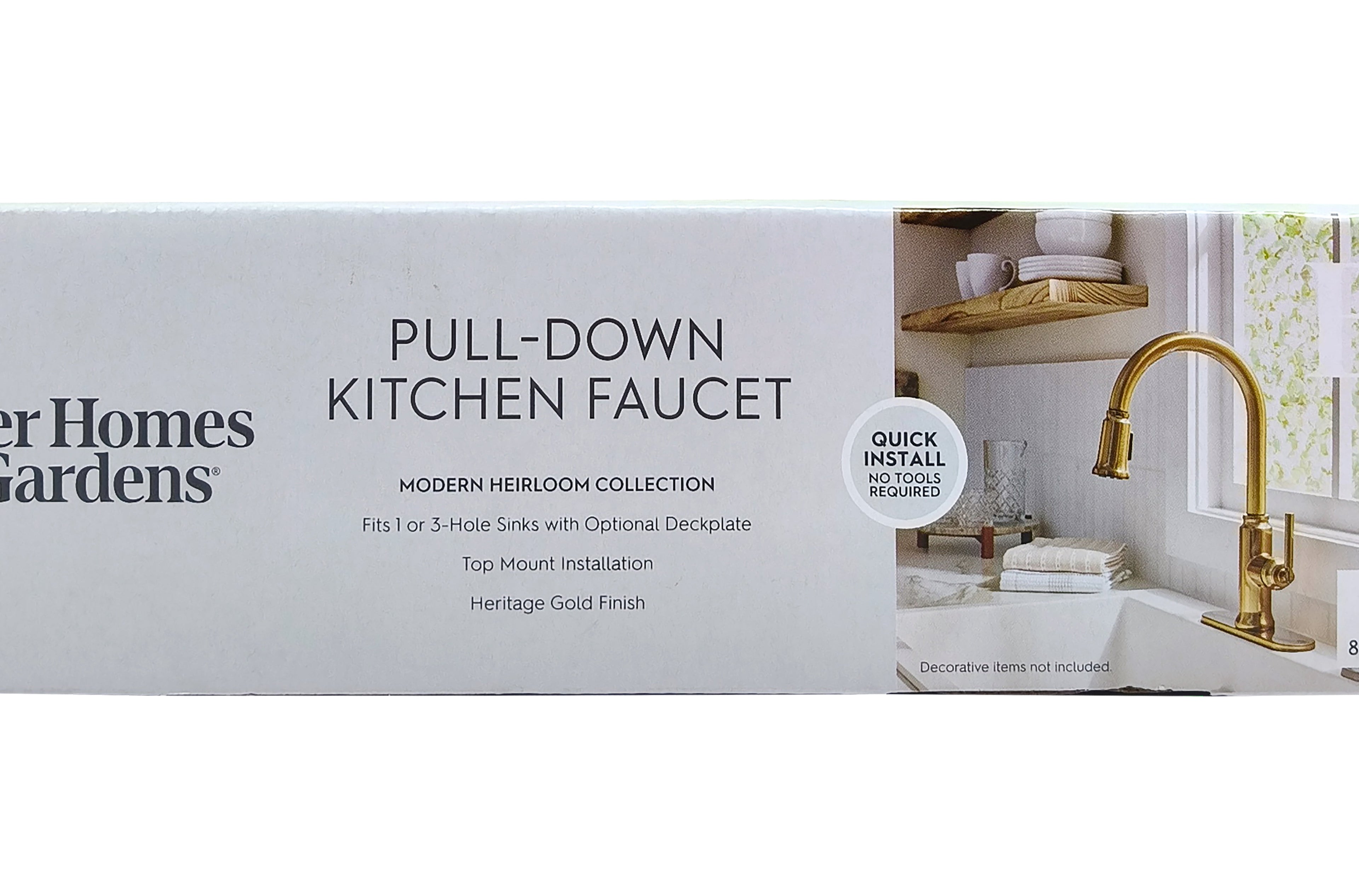  Modern Heirloom Pull Down Kitchen Faucet, Heritage Gold