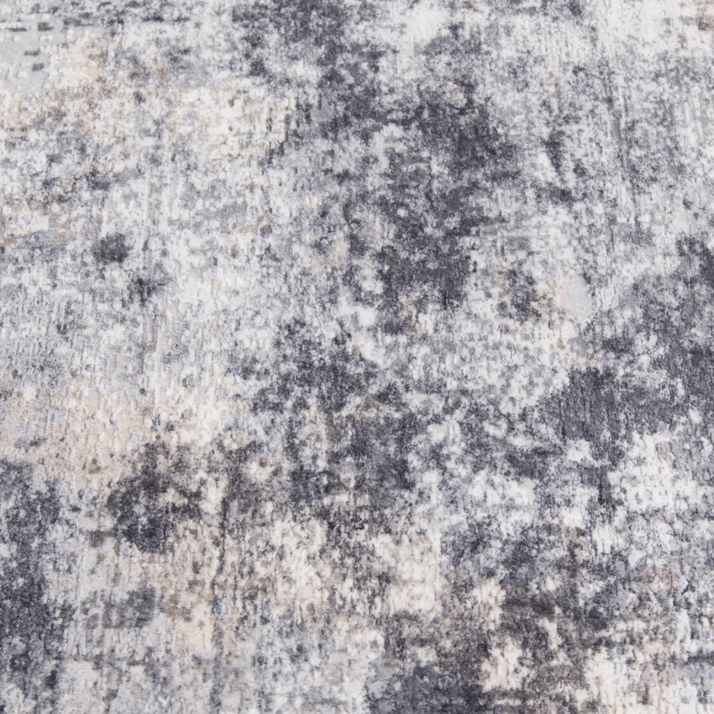  5' x7' Grey Beige Abstract Machine Washable Faux Fur Indoor Area Rug