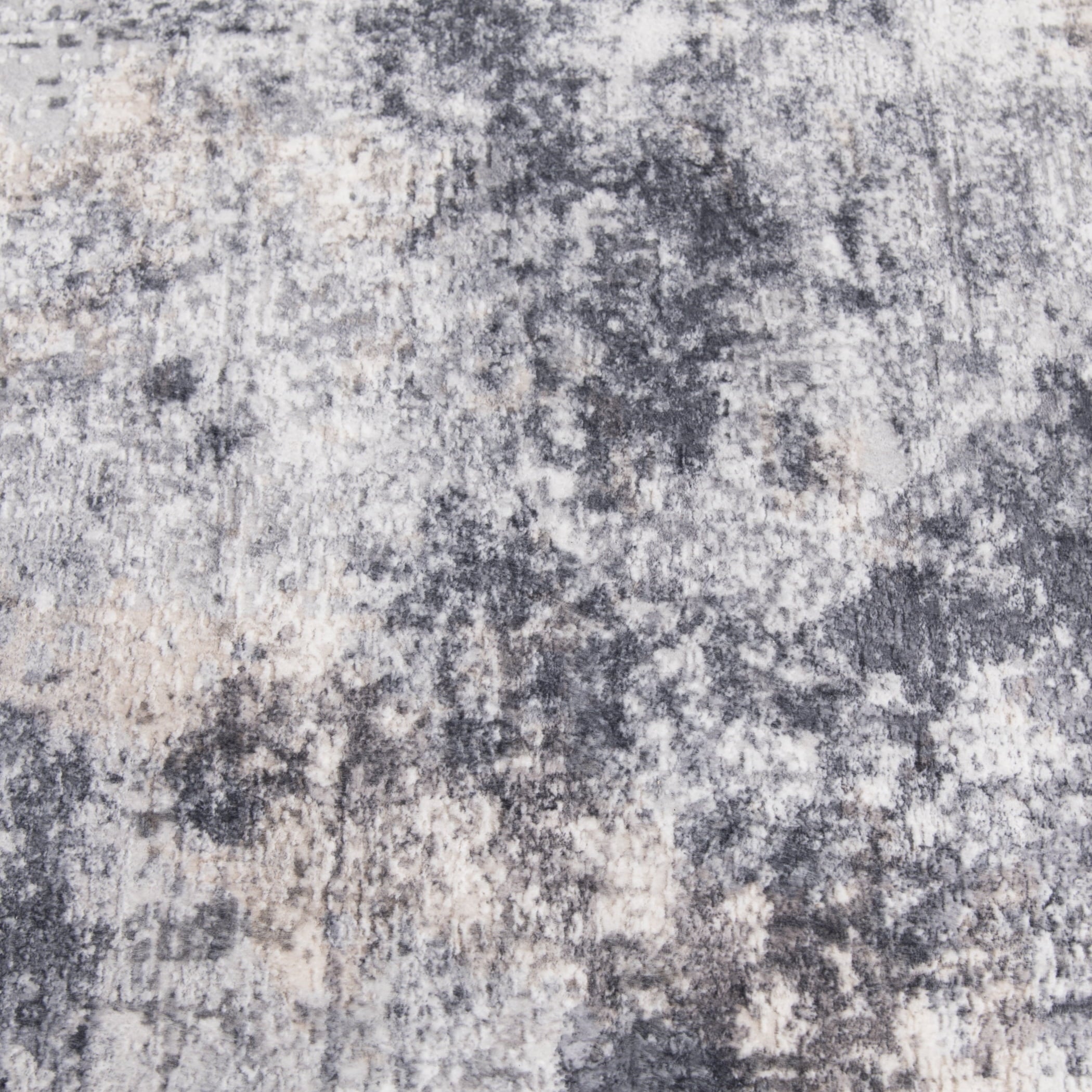  5' x7' Grey Beige Abstract Machine Washable Faux Fur Indoor Area Rug