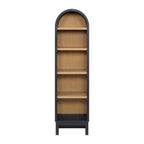  Juliet Narrow Arch Bookcase, Rich Black and Light Honey