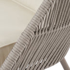  Tarren Beige Wicker Outdoor High-Back Accent Chair with Cushions