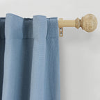  1 in. Natural Wood Poly Single Curtain Rod, 42-120"