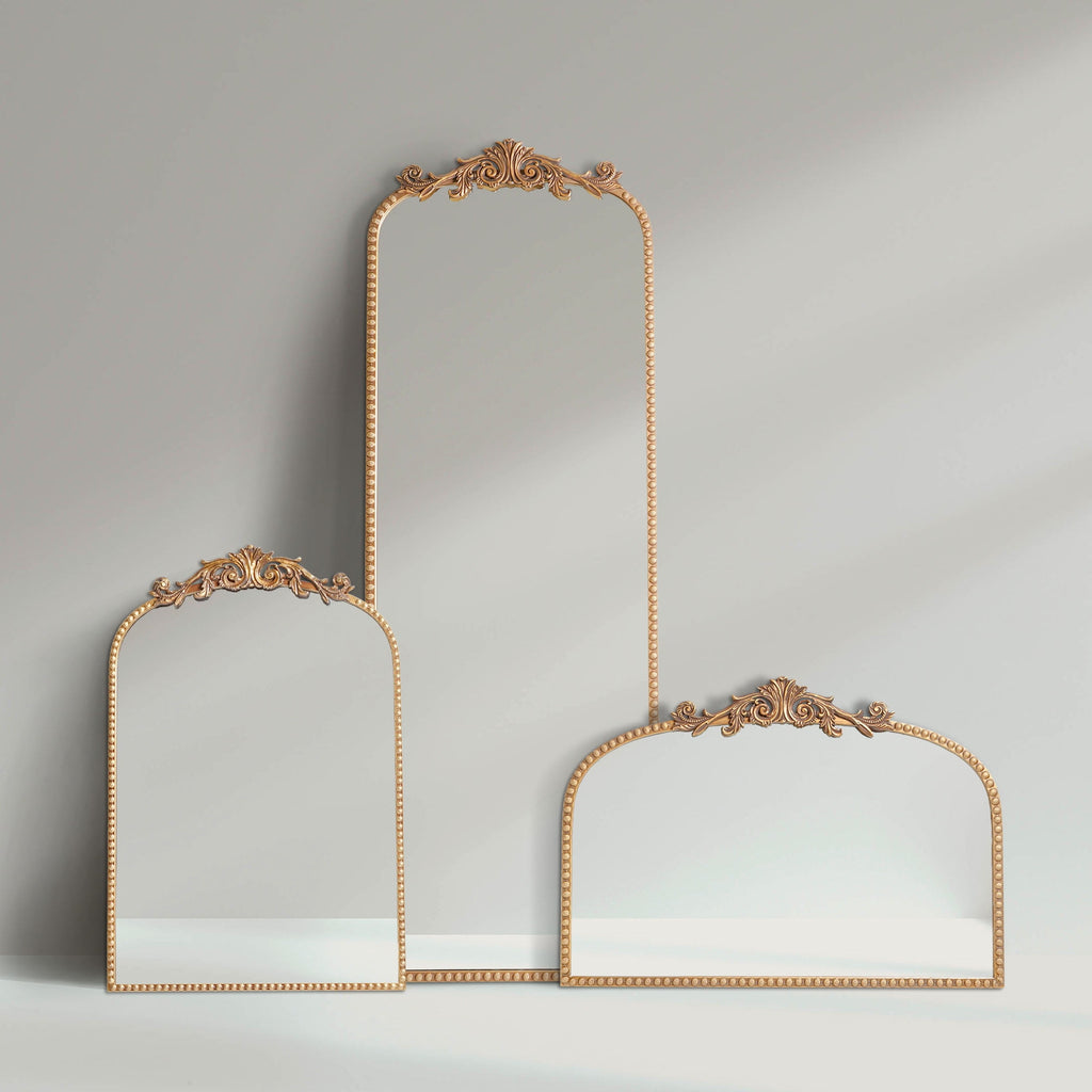 Filigree 20x30 Gold Arched Large Wall Mirror for Bathroom or Living Room