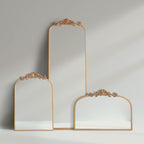 Filigree 20x30 Gold Arched Large Wall Mirror for Bathroom or Living Room