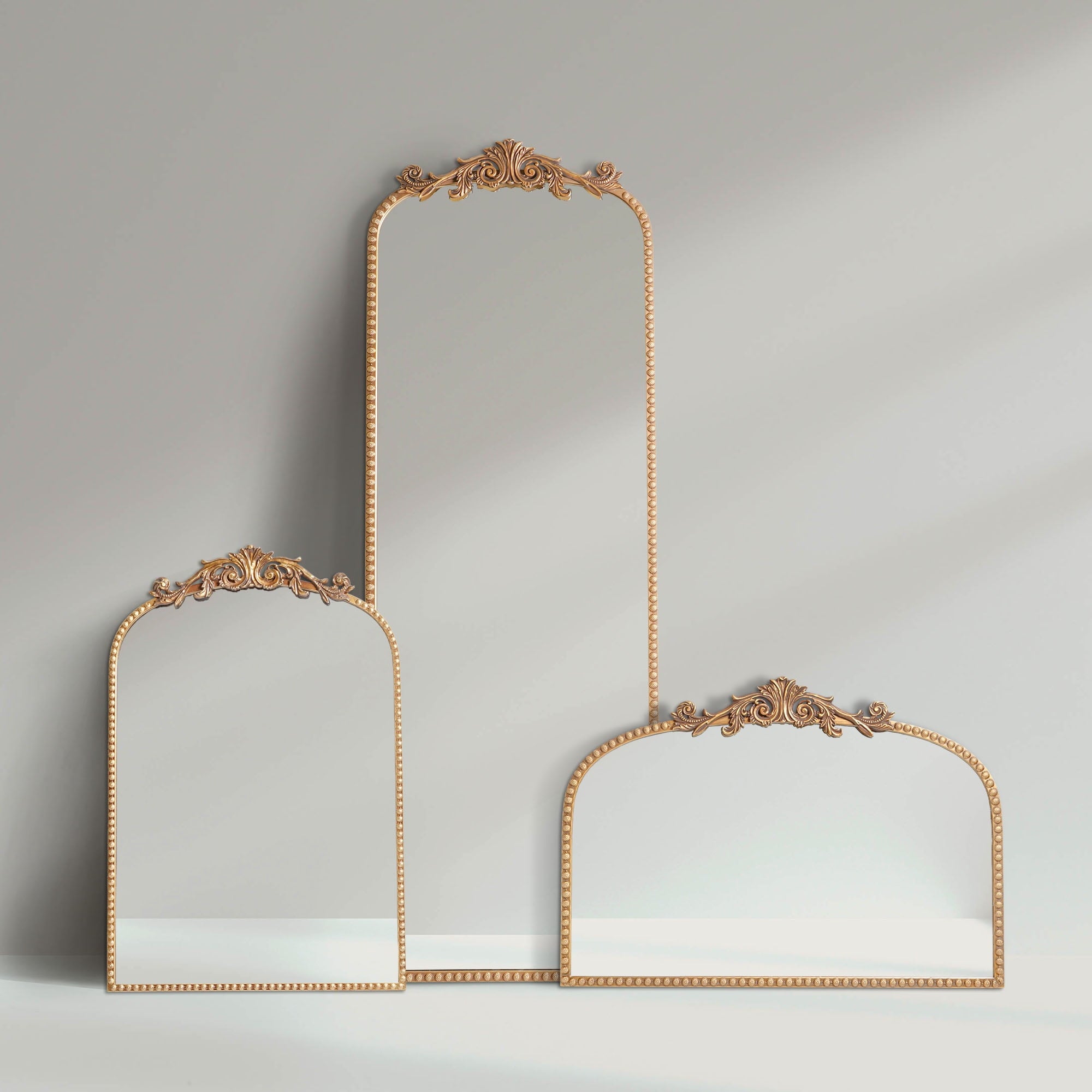 Filigree 20x30 Gold Arched Large Wall Mirror for Bathroom or Living Room