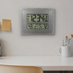  Silver Atomic Wall/Table Clock with Moon Phase & Calendar