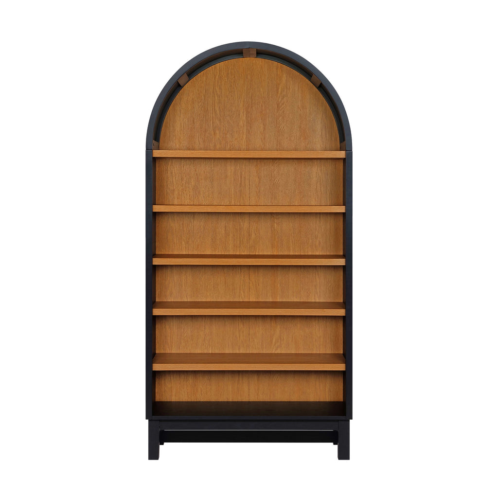  Juliet Open Arch Bookcase, Rich Black and Light Honey