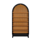  Juliet Open Arch Bookcase, Rich Black and Light Honey