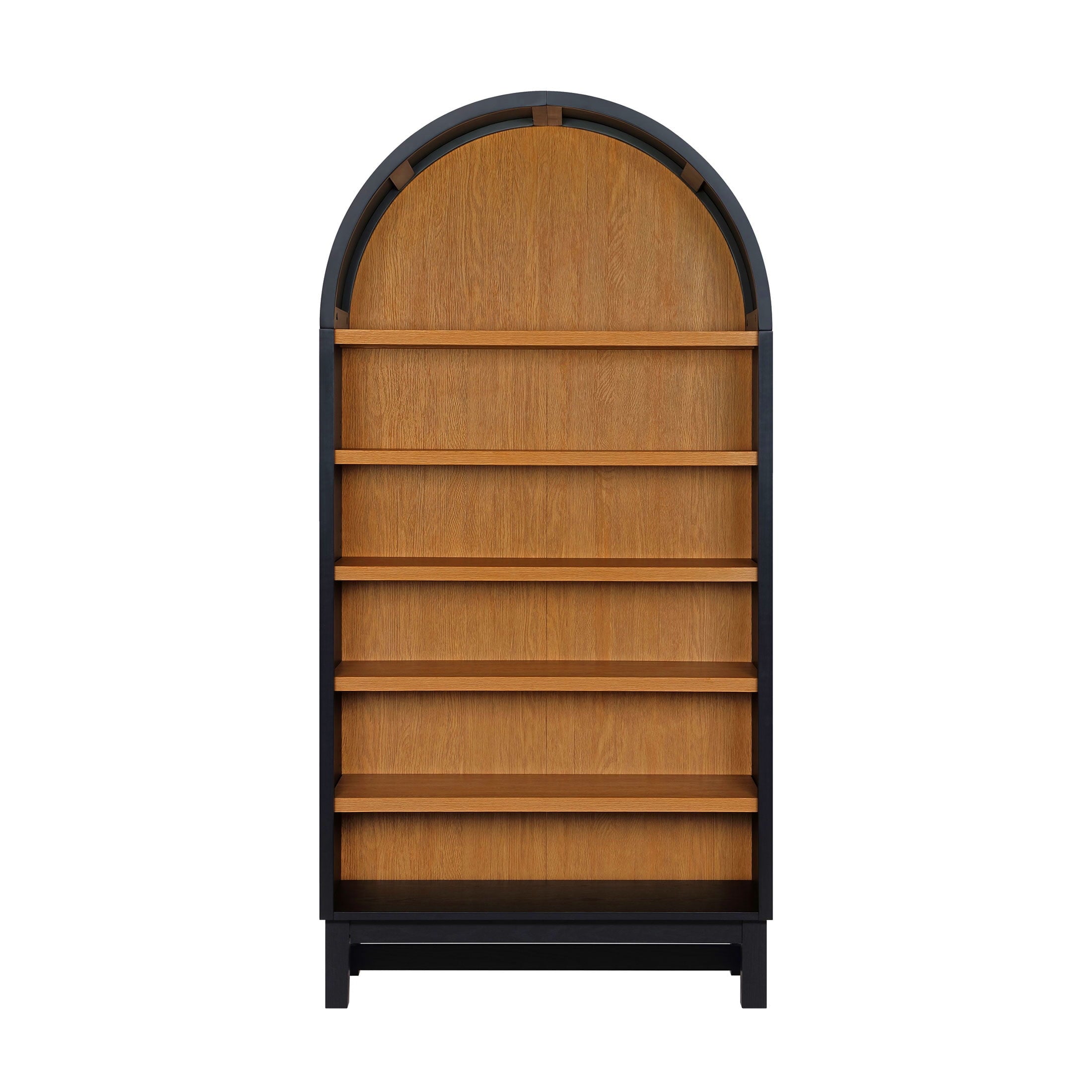  Juliet Open Arch Bookcase, Rich Black and Light Honey
