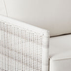  Paige Outdoor Wicker Stationary Lounge Chairs, Set of 2, White