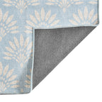  Blue Fan Palm Outdoor Washable Area Rug, 5' x 7'