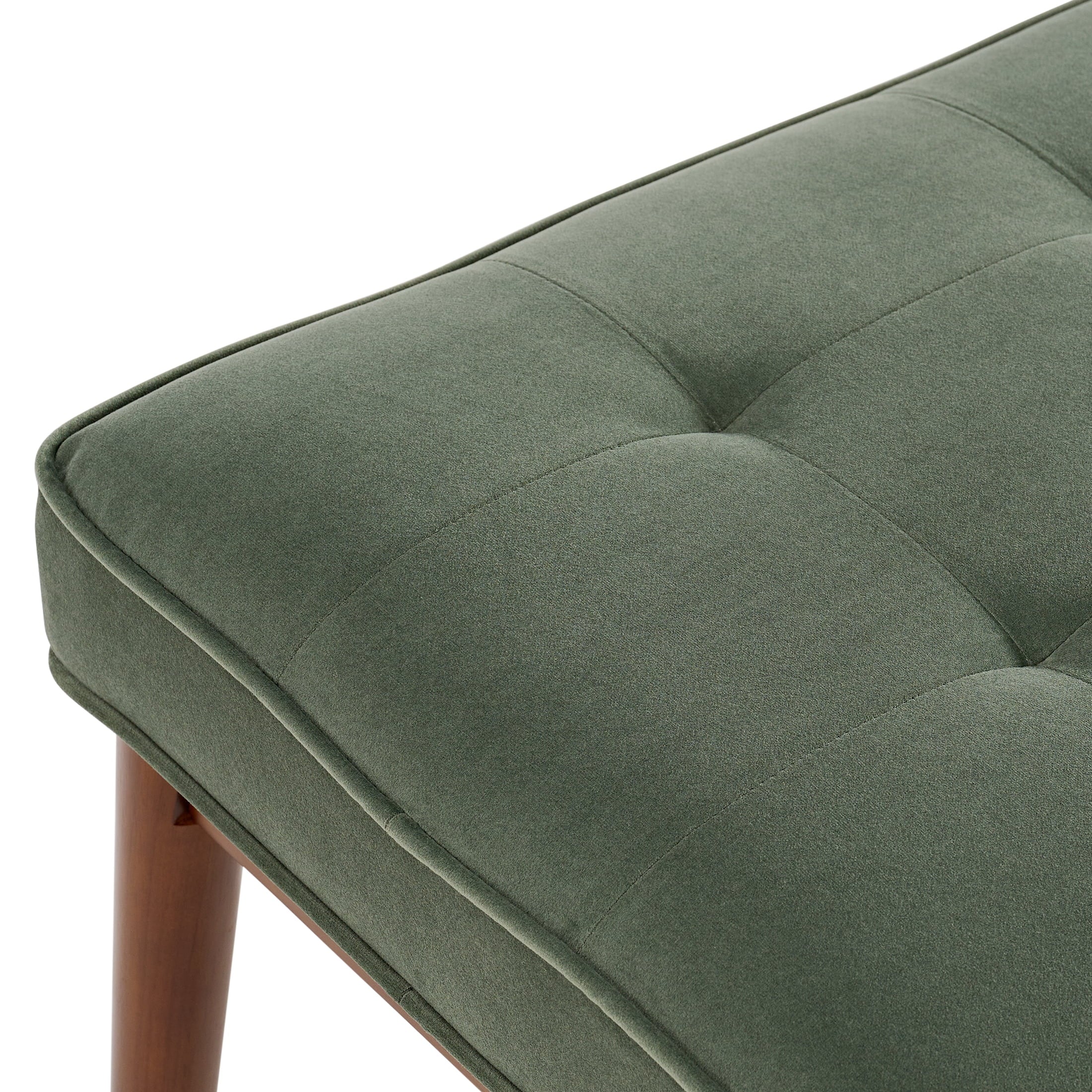  Colton 44" Upholstered Accent Bench, Olive