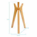  24" Tripod Table Lamp with Natural Wood Base and Pleated Shade