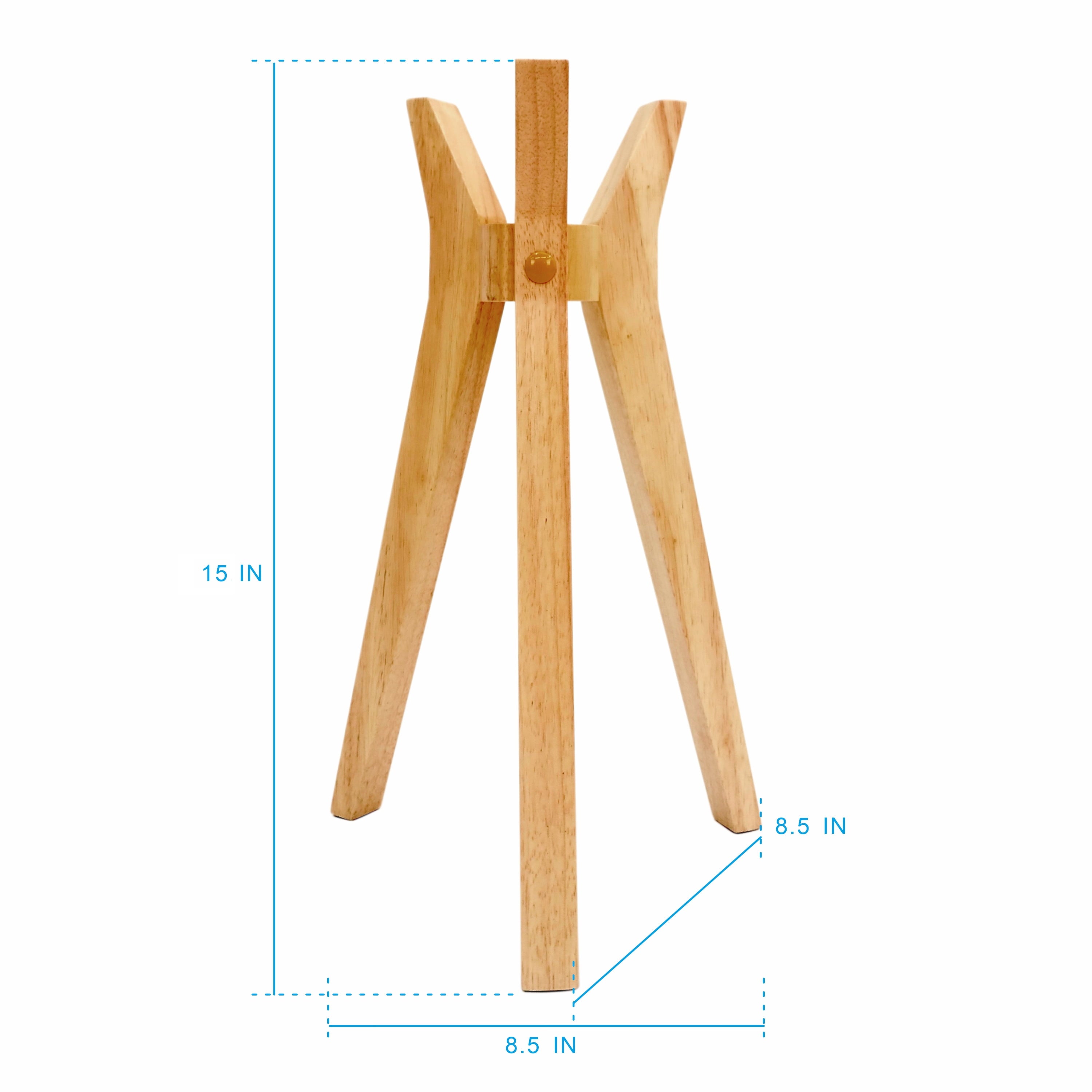  24" Tripod Table Lamp with Natural Wood Base and Pleated Shade