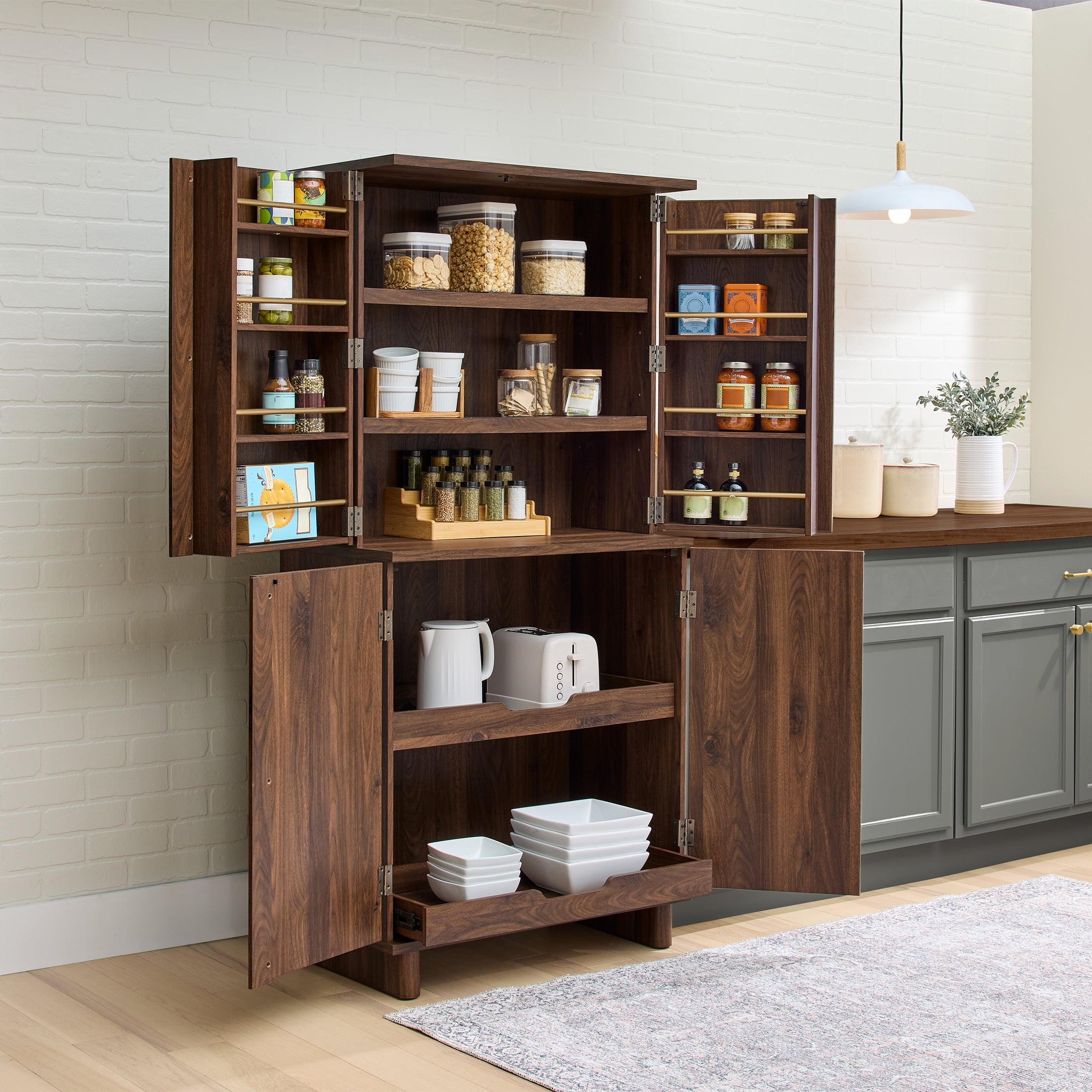  Lillian Storage Pantry, Walnut