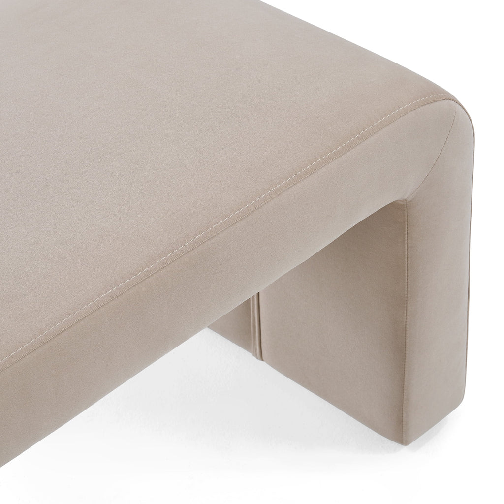  Juliet 44.50" Velvet Waterfall Bench, Beige